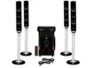 Acoustic Audio AAT1000 Tower 5.1 Home Speaker System with Powered Sub and 2 Extension Cables