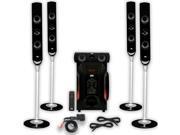 Acoustic Audio AAT1000 Tower 5.1 Home Speaker System with Bluetooth and 2 Extension Cables