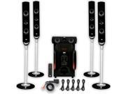 Acoustic Audio AAT1000 Tower 5.1 Home Speaker System with Bluetooth and 5 Extension Cables