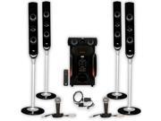 Acoustic Audio AAT1000 Tower 5.1 Speaker System with Optical Input and 2 Microphones