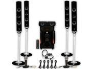 Acoustic Audio AAT1000 Tower 5.1 Speaker System with Optical Input 2 Mics and 5 Extension Cables