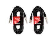 Podium Pro 2M25XTRM Two 25 Male XLR to Male 1 4 Jack Microphone or Speaker Cables