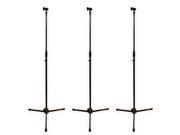 Podium Pro MS2 Adjustable Steel Microphone Stands with Clamp Mic Clips 3 Mic Stand Set MS2SET1 3S