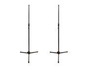 Podium Pro MS2 Adjustable Steel Microphone Stands with Tripod Bases 2 Mic Stand Set MS2 2S