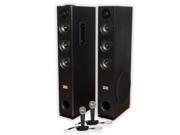 Acoustic Audio TSi450 Bluetooth Powered Floorstanding Tower Home Multimedia Speaker Pair and Mics TSi450M2