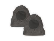 Theater Solutions 2R4L Outdoor Lava Rock 2 Speaker Set for Deck Pool Spa Patio Garden