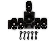 Blue Octave B54 Home Theater 5.1 Bluetooth Speaker System with FM Tuner USB and 5 Extension Cables