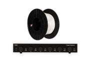 Theater Solutions TS6DV Dual Input 6 Zone Speaker Selector Box with Volume Controls and 100 of C100 16 2 Wire
