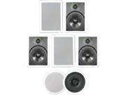 Theater Solutions TSCS 87 1400 Watt 7CH 8 In Wall Ceiling Home Theater Speaker System
