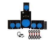 Blue Octave B51 Home Theater 5.1 Speaker System with USB FM Optical Input and 5 Extension Cables