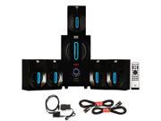 Blue Octave B52 Home Theater 5.1 Bluetooth Speaker System with Optical Input and 2 Extension Cables