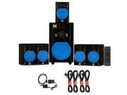 Blue Octave B51 Home Theater 5.1 Speaker System with USB FM Optical Input and 4 Extension Cables