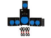 Blue Octave B51 Home Theater 5.1 Powered FM Speaker System with USB SD and 4 Extension Cables