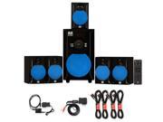 Blue Octave B51 Home Theater 5.1 Speaker System with Bluetooth Optical Input and 4 Extension Cables
