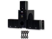 Acoustic Audio AA5104 Home Theater 5.1 Speaker System with 4 Extension Cables Surround Sound