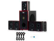 Acoustic Audio AA5103 Home Theater 5.1 Speaker System with USB Bluetooth and 4 Extension Cables