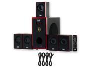 Acoustic Audio AA5103 Home Theater 5.1 Speaker System with 4 Extension Cables Surround Sound