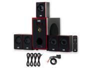 Acoustic Audio AA5103 Home Theater 5.1 Speaker System with Bluetooth and 4 Extension Cables