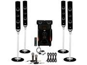 Acoustic Audio AAT1000 Tower 5.1 Speaker System with Optical Input 2 Mics and 4 Extension Cables
