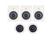 Blue Octave LH 625 In Wall and In Ceiling 6.5 Speakers Home Theater Surround Sound 5 Speaker Set