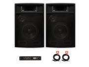 Acoustic Audio PA 380X Passive 8 DJ Speakers with Amp and Cables for PA Karaoke Studio Home