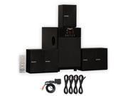 Theater Solutions TS509 Home Theater 5.1 Speaker Surround System with Bluetooth and 4 Extension Cables