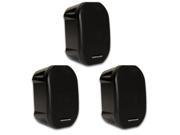 Theater Solutions TS38B Mountable Indoor or Outdoor Speakers Black Bookshelf 3 Piece Pack TS38B 3S