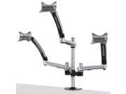 Cotytech Triple Apple Desk Mount Spring Arm 7.87 in Pole Grommet Base Silver