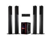 Frisby FS 6600BT 5.1 Channel Home Theater System w Surround Sound Tower Satellite Speakers Bluetooth SD USB