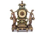 Victorian Style Clock Statue Figurine in Home Decor Desk Clock Statue Figurine w Bronze Finish Clock Sculptures Figurines and Office Gifts