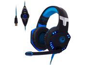 FHP G1420B Haptic Audio Feedback 7.1 Stereo Surround Sound Headphones w LED lighting Boom Mic In Line Audio Controller USB Powered for Gaming Laptops or Co