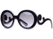 Prada SPR 27N 1AB 3M1 Black Baroque Swirl Women s Round Sunglasses