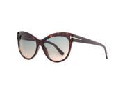 Tom Ford Lily TF 430 52P Havana Brown Blue Gradient Women s Cat Eye Sunglasses