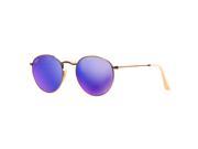 Ray Ban RB 3447 167 1M 50mm Bronze Copper Violet Flash Round Sunglasses