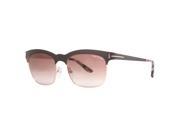 Tom Ford Elena TF 437 48F Matte Brown Gold Brown Gradient Square Sunglasses