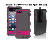 AFG Ballistic HC Hard Core Case with Holster Belt Clip for Apple Iphone 5 Raspberry Pink Charcoal Gray HC0956M115