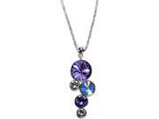 Purple Blue Silver Drop Crystal Necklace made from Swarovski Elements
