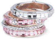 H2Z Radiant Rings Pretty in Pink Four Stacked Rings Size 7