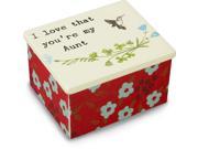 Live Simply I Love That You re My Aunt Red Floral Humming Bird Jewelry Keepsake Box