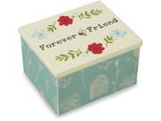 Live Simply Forever Friend Teal Floral Bee Jewelry Keepsake Box