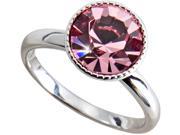 Size 6 Pink Crystal Ring made from Swarovski Elements