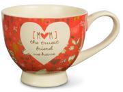 A Mother s Love Mom The Truest Friend We Have Red Floral Soup Bowl Mug 17 oz