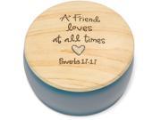 Heavenly Woods A Friend Loves at All Times Proverbs 17 17 Round Purple Butterfly Keepsake Jewelry Box