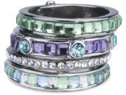 H2Z Radiant Rings Ocean Crystal Four Stacked Rings Size 8