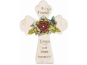 Simple Spirits A Friend Loves at all times Proverbs 17 17 Floral Butterfly Beige Cross Figurine 5