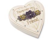 Simple Spirits Forever my Friend Purple Floral Heart Shaped Jewelry Box Keepsake Dish 4