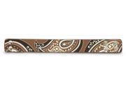 Brown and Silver Paisley Leather Bracelet