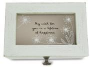 Dandelion Wishes My Wish for You is a Lifetime of Happiness Vintage Style Jewelry Box with Glass Window