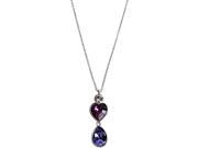 Purple Silver Dangle Heart Crystal Necklace made from Swarovski Elements