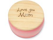 Heavenly Woods Love You Mom Round Pink Butterfly Keepsake Jewelry Box